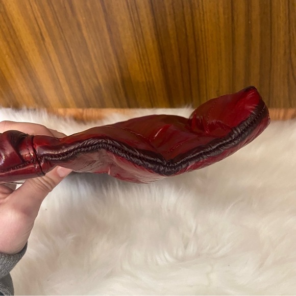 Vintage‎  red eel skin clutch crossbody purse - Picture 12 of 13